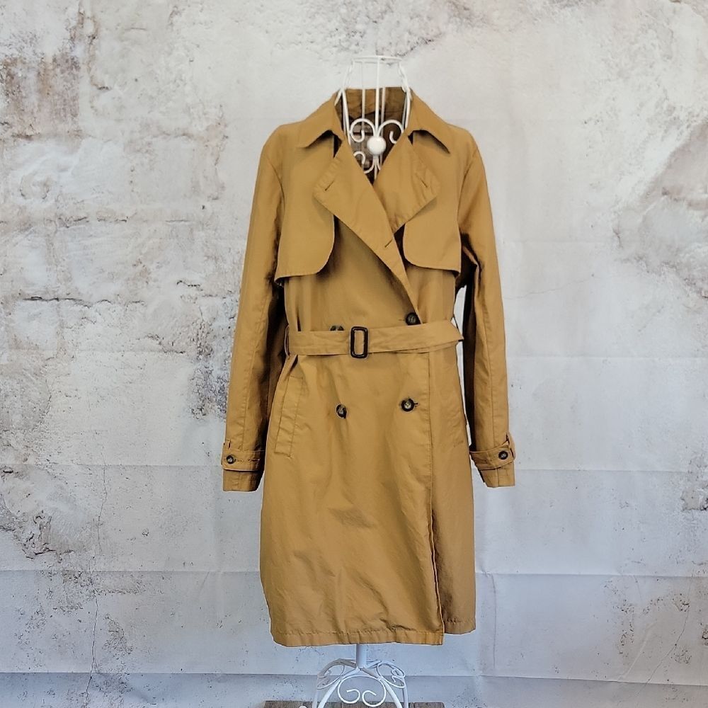 a new day Women's Camel Colored Trench Coat Size S